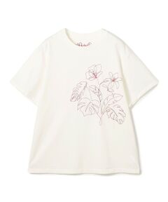 TOMORROWLAND / トゥモローランド Tシャツ | ボタニカルエンブロイダリー ハーフスリーブTシャツ