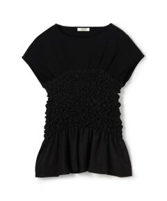 TOMORROWLAND / トゥモローランド Tシャツ | フリルコンビ クルーネックプルオーバー