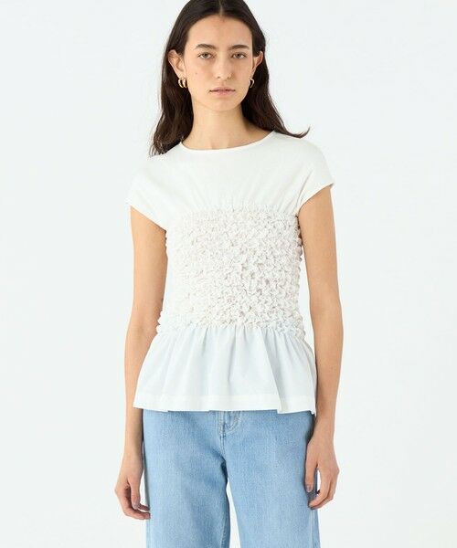 TOMORROWLAND / トゥモローランド Tシャツ | フリルコンビ クルーネックプルオーバー | 詳細2