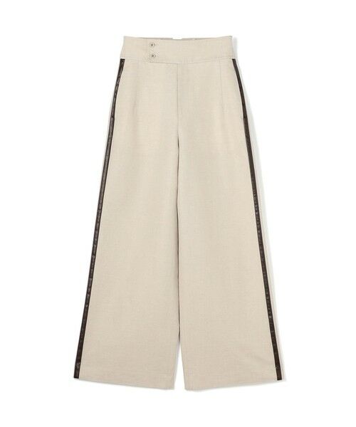 TOMORROWLAND/トゥモローランド タイニーヘリンボーン ハイウエストパンツ 41 ライトベージュ 36(9号)