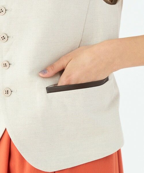 TOMORROWLAND / トゥモローランド ベスト | タイニーヘリンボーン コンパクトジレ | 詳細8