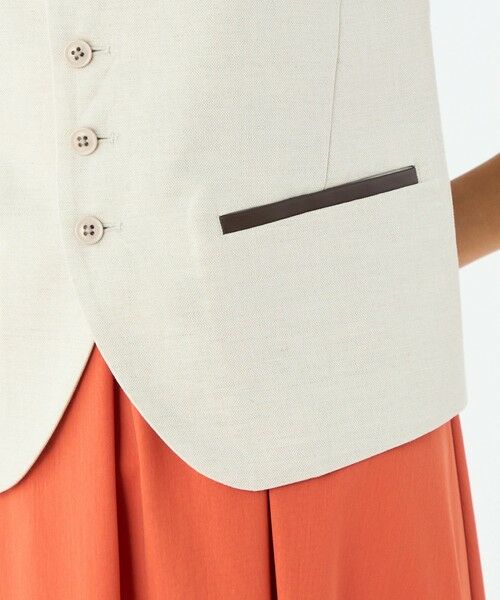 TOMORROWLAND / トゥモローランド ベスト | タイニーヘリンボーン コンパクトジレ | 詳細9