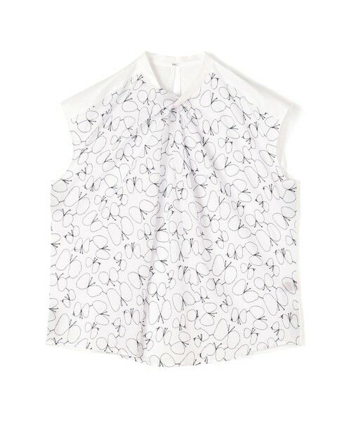 TOMORROWLAND / トゥモローランド シャツ・ブラウス | バタフライエンブロイダリー タックドレープブラウス（12 ホワイト系）