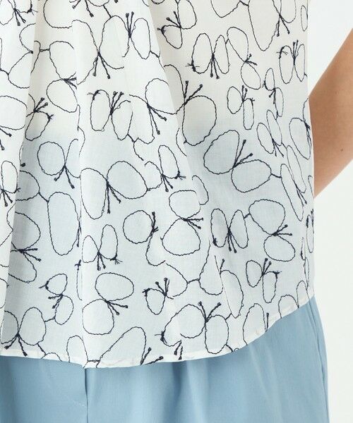 TOMORROWLAND / トゥモローランド シャツ・ブラウス | バタフライエンブロイダリー タックドレープブラウス | 詳細8