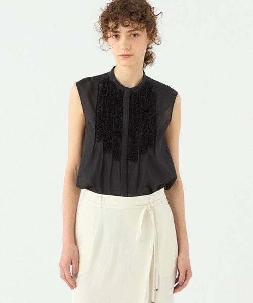 TOMORROWLAND / トゥモローランド シャツ・ブラウス | コットンシルクソフトローン ノースリーブブラウス | 詳細10