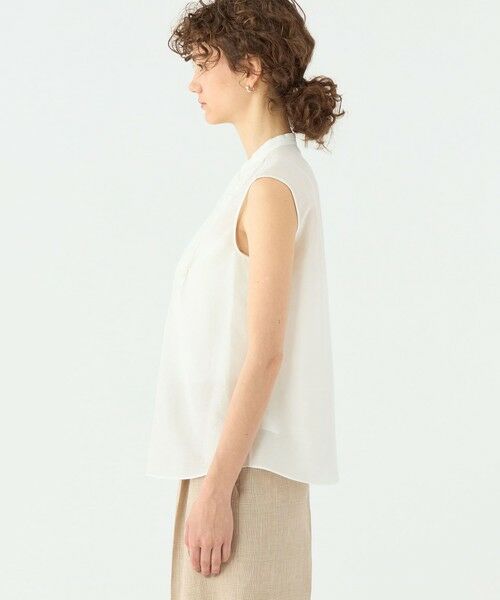 TOMORROWLAND / トゥモローランド シャツ・ブラウス | コットンシルクソフトローン ノースリーブブラウス | 詳細3