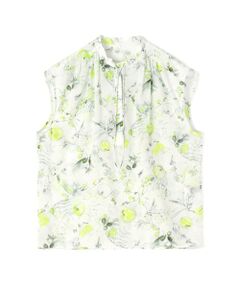 TOMORROWLAND - 【美品】トゥモローランド　フラワーブラウス　イエロー　花柄　半袖五分袖 TOMORROWLAND - 【美品】トゥモローランド フラワーブラウス