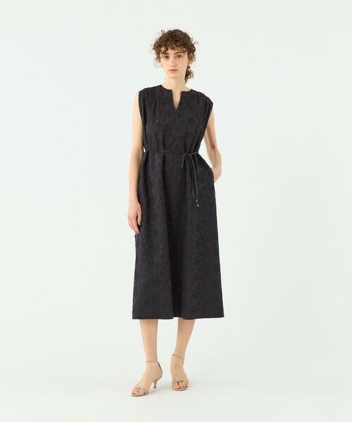 TOMORROWLAND / トゥモローランド ミニ丈・ひざ丈ワンピース | リーフエンブロイダリー ショルダータックワンピース | 詳細1