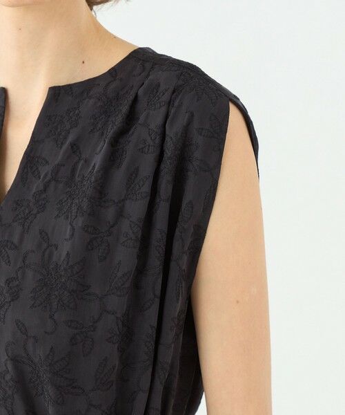 TOMORROWLAND / トゥモローランド ミニ丈・ひざ丈ワンピース | リーフエンブロイダリー ショルダータックワンピース | 詳細5