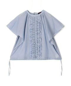 コットンシルクシャンブレー ペタルスリーブブラウス （シャツ