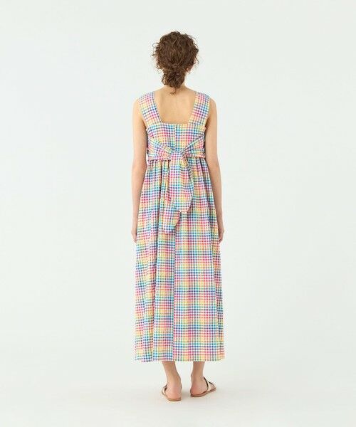 TOMORROWLAND / トゥモローランド ロング・マキシ丈ワンピース | マルチギンガムチェック バックリボンワンピース | 詳細3