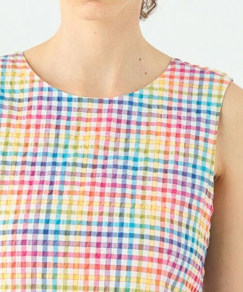 TOMORROWLAND / トゥモローランド ロング・マキシ丈ワンピース | マルチギンガムチェック バックリボンワンピース | 詳細4
