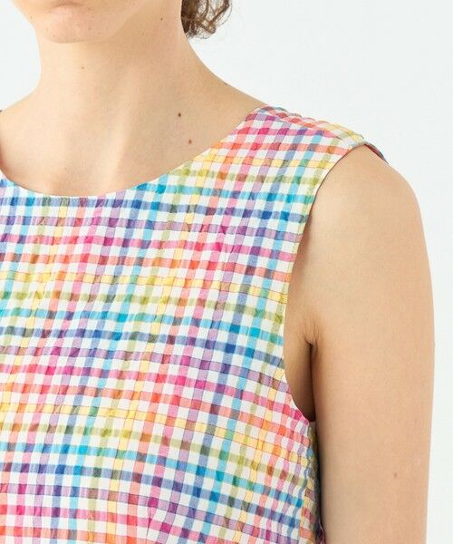 TOMORROWLAND / トゥモローランド ロング・マキシ丈ワンピース | マルチギンガムチェック バックリボンワンピース | 詳細6