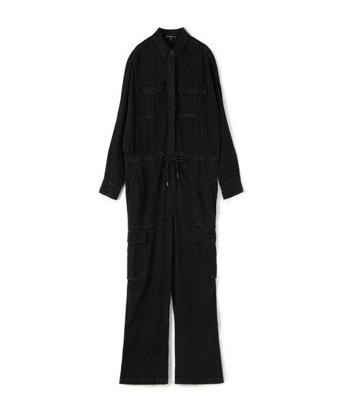 TOMORROWLAND / トゥモローランド サロペット・オールインワン | リネンブレンドカーゴジャンプスーツ WLVI6959(19 ブラック)