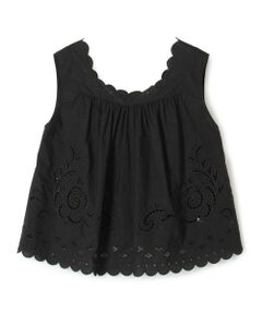 TOMORROWLAND / トゥモローランド シャツ・ブラウス | カットワークエンブロイダリー スリーブレスブラウス