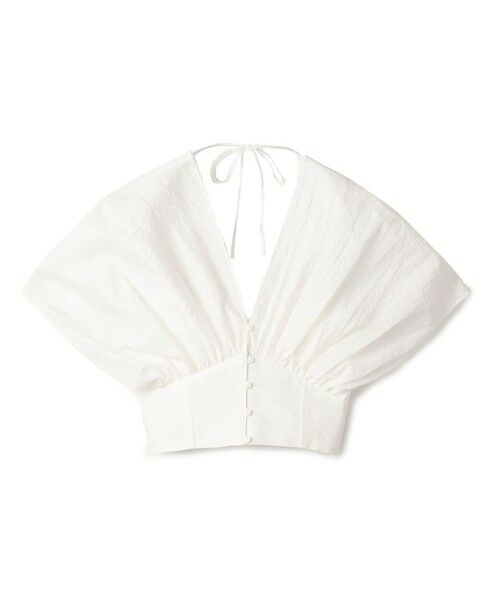 TOMORROWLAND/トゥモローランド コットンナイロンジャガードオープンスリーブブラウス 11 ホワイト F