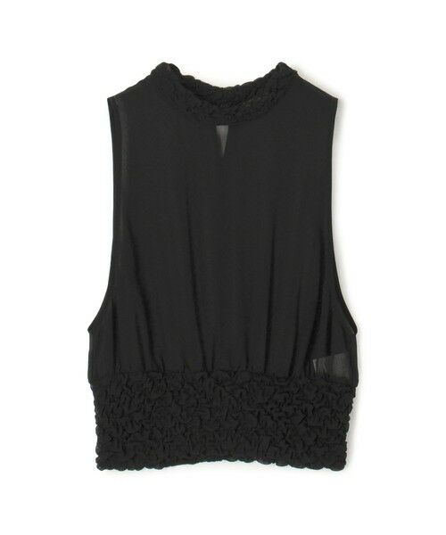 TOMORROWLAND/トゥモローランド シャーリングシルク タンクトップ 19 ブラック F