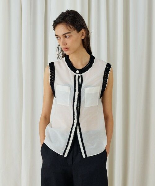 TOMORROWLAND / トゥモローランド シャツ・ブラウス | コットンシルクローン スリーブレスブラウス | 詳細10