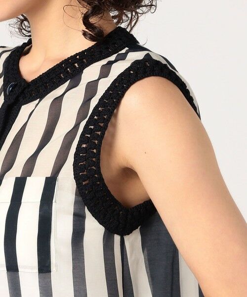TOMORROWLAND / トゥモローランド シャツ・ブラウス | コットンシルクローンストライプ スリーブレスジレ | 詳細8