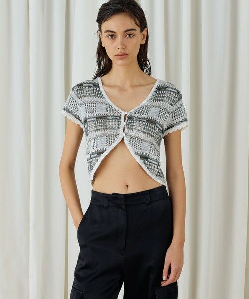 TOMORROWLAND / トゥモローランド カーディガン・ボレロ | レーヨンタックステッチ ショートボレロ | 詳細2