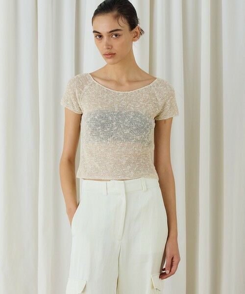 TOMORROWLAND / トゥモローランド ニット・セーター | グリッターコットン ショートスリーブプルオーバー | 詳細10
