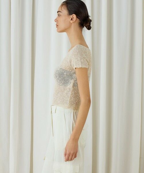 TOMORROWLAND / トゥモローランド ニット・セーター | グリッターコットン ショートスリーブプルオーバー | 詳細11