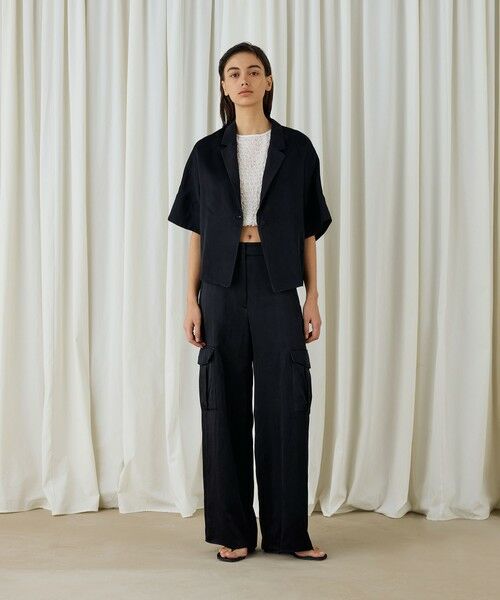 TOMORROWLAND / トゥモローランド カーゴパンツ | ソフトサテンワイドカーゴパンツ | 詳細11