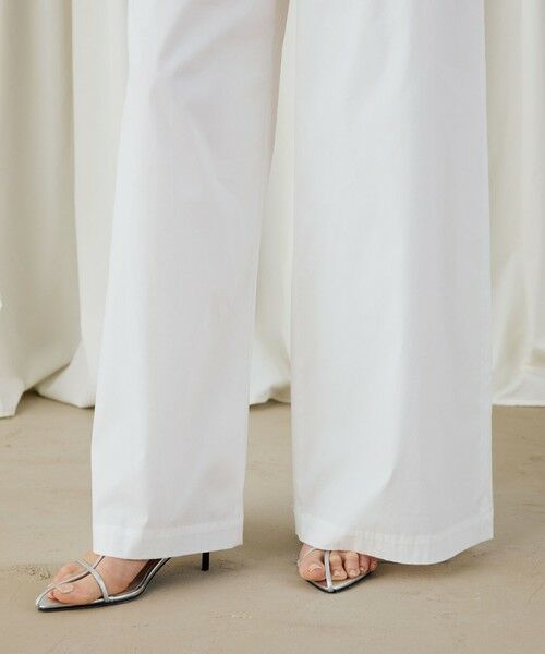 コットン ポプリンのパンプローナ ワイドパンツ 862534 40リネンポプリン ハイウエストクロップドワイドパンツ