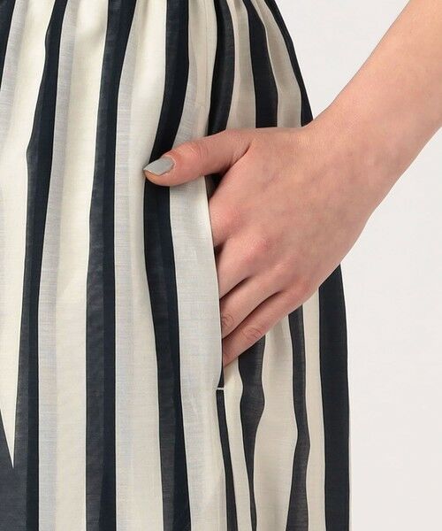 TOMORROWLAND / トゥモローランド その他パンツ | コットンシルクローンストライプ ギャザーワイドパンツ | 詳細8