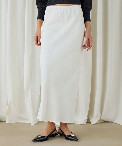 TOMORROWLAND / トゥモローランド ロング・マキシ丈スカート | ソフトサテン エラスティックストレート スカート | 詳細2