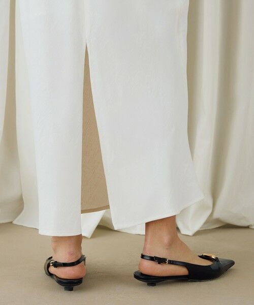 TOMORROWLAND / トゥモローランド ロング・マキシ丈スカート | ソフトサテン エラスティックストレート スカート | 詳細5