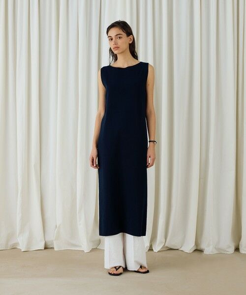 TOMORROWLAND / トゥモローランド ロング・マキシ丈ワンピース | ハイツイストドライコットン ボートネックワンピース | 詳細1