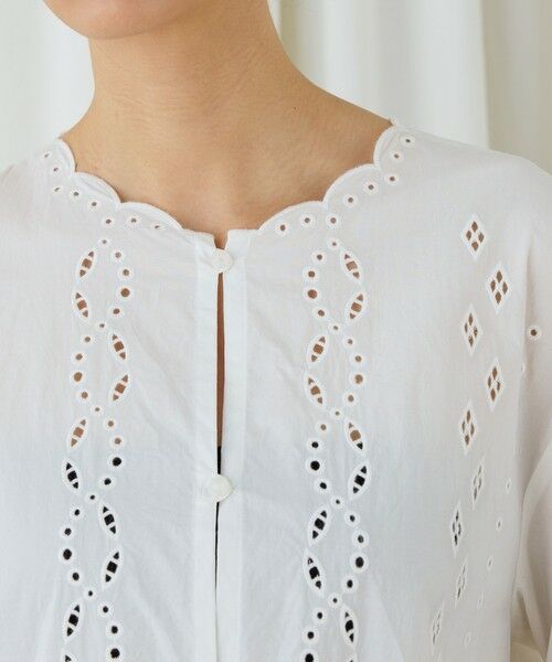 TOMORROWLAND / トゥモローランド ロング・マキシ丈ワンピース | カットワークエンブロイダリー クルーネックシャツワンピース | 詳細4