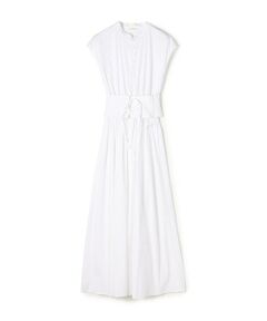 TOMORROWLAND / トゥモローランド ロング・マキシ丈ワンピース | ストレッチポプリン フレンチスリーブワンピース