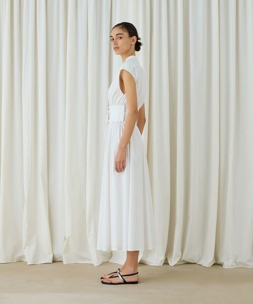 TOMORROWLAND / トゥモローランド ロング・マキシ丈ワンピース | ストレッチポプリン フレンチスリーブワンピース | 詳細3