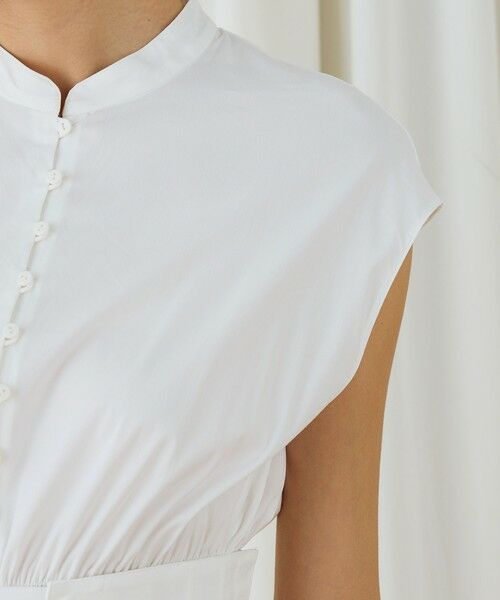 TOMORROWLAND / トゥモローランド ロング・マキシ丈ワンピース | ストレッチポプリン フレンチスリーブワンピース | 詳細6