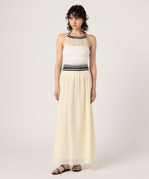 TOMORROWLAND / トゥモローランド ロング・マキシ丈ワンピース | コットンシルクローンレースコンビ ホルターネックワンピース | 詳細1