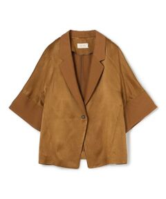 TOMORROWLAND / トゥモローランド テーラードジャケット | 【WEB先行予約】ソフトサテン ハーフスリーブジャケット