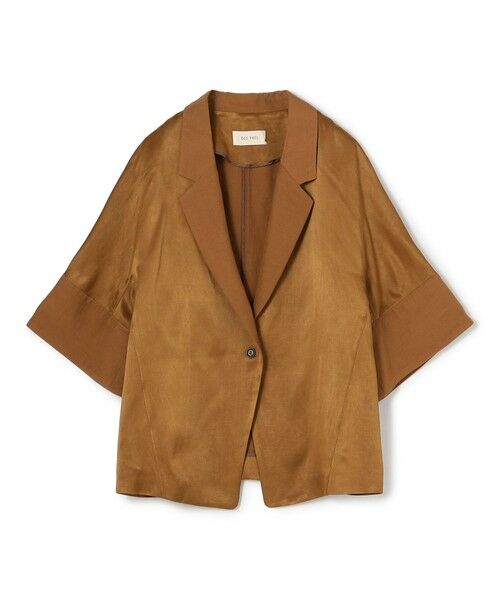 TOMORROWLAND / トゥモローランド テーラードジャケット | 【WEB先行予約】ソフトサテン ハーフスリーブジャケット（45 キャメル）
