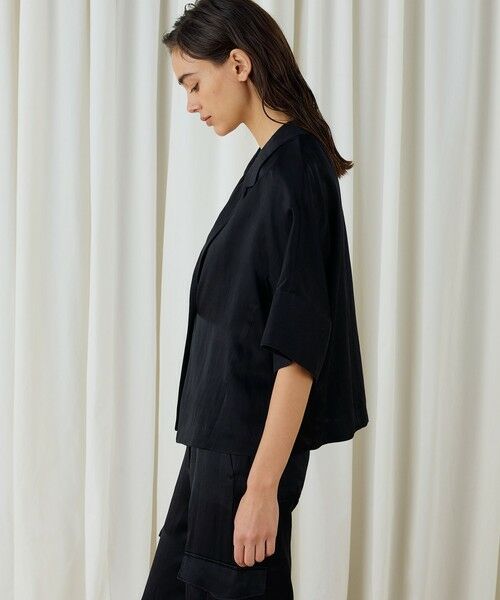 TOMORROWLAND / トゥモローランド テーラードジャケット | ソフトサテン ハーフスリーブジャケット | 詳細3