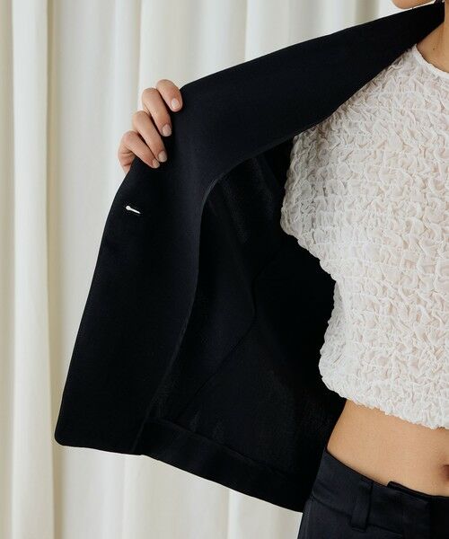 TOMORROWLAND / トゥモローランド テーラードジャケット | ソフトサテン ハーフスリーブジャケット | 詳細5