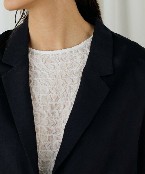 TOMORROWLAND / トゥモローランド テーラードジャケット | ソフトサテン ハーフスリーブジャケット | 詳細6