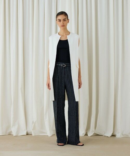 TOMORROWLAND / トゥモローランド ベスト | ファブリックコンビ ロングジレ | 詳細1