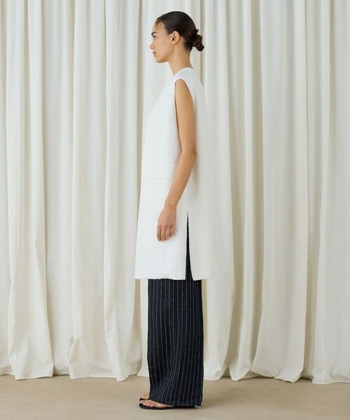 TOMORROWLAND / トゥモローランド ベスト | ファブリックコンビ ロングジレ | 詳細2