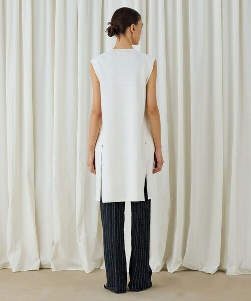 TOMORROWLAND / トゥモローランド ベスト | ファブリックコンビ ロングジレ | 詳細3