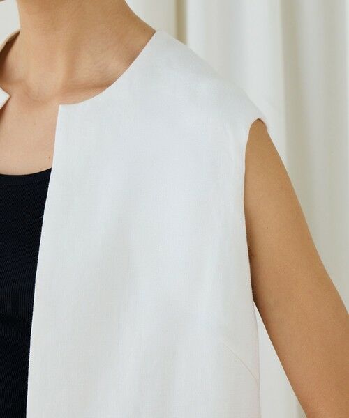 TOMORROWLAND / トゥモローランド ベスト | ファブリックコンビ ロングジレ | 詳細6