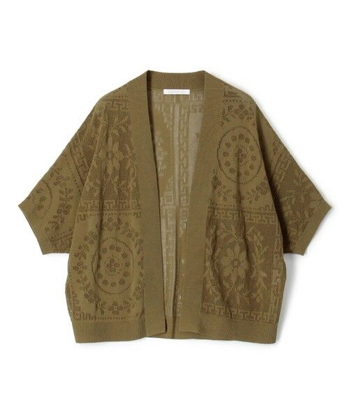 TOMORROWLAND / トゥモローランド カーディガン・ボレロ | メッシュワーク Vネックカーディガン（55 グリーン）