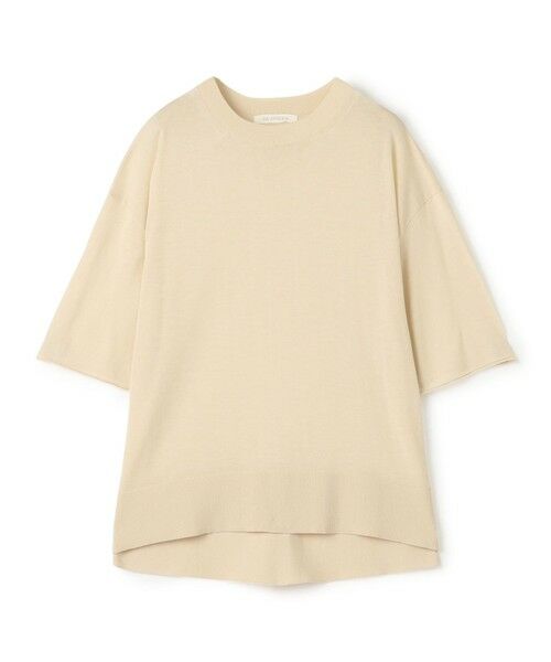 TOMORROWLAND/トゥモローランド クレープコットン ハーフスリーブプルオーバー 41 ライトベージュ F