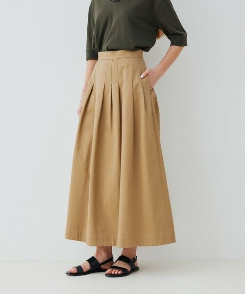 TOMORROWLAND / トゥモローランド ロング・マキシ丈スカート | ノンマーセライズドコットン ランダムタックスカート | 詳細2