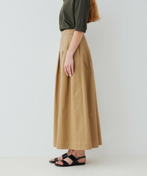 TOMORROWLAND / トゥモローランド ロング・マキシ丈スカート | ノンマーセライズドコットン ランダムタックスカート | 詳細3